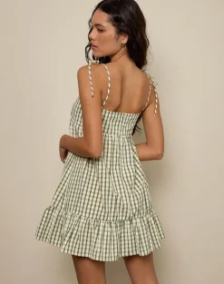 Nikita Mini Dress in Green Check