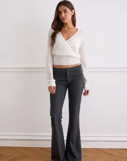 Nilza Wrap Top in Knit Off White