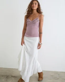 Nisara Cami Top in Dusty Mauve with Coma Studs