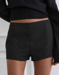 Nivra Short in Diamante Tailoring Black
