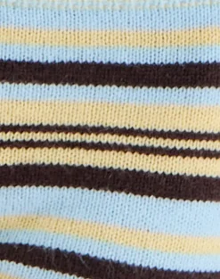 Niyara Short in Stripe Yellow Blue Brown