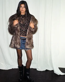 Nova Top in Flock Mesh Rar Leopard