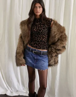 Nova Top in Flock Mesh Rar Leopard