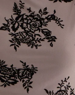 Nova Top in Taupe Grey with Bold Floral Flock