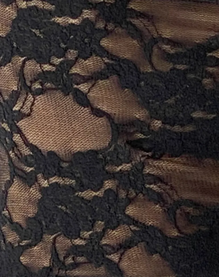 Nova Unlined Lace Top in Black