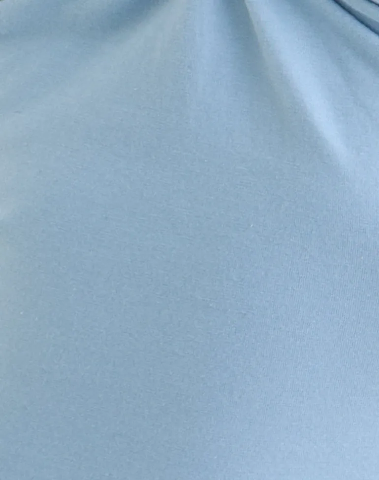 Novee Collared Top in Nantucket Blue with O Ring