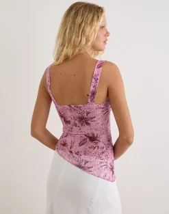 Noya Top in Mesh Animal Lily Mauve