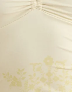 Nulhi Tankini in Pale Yellow with Vintage Bloom Print