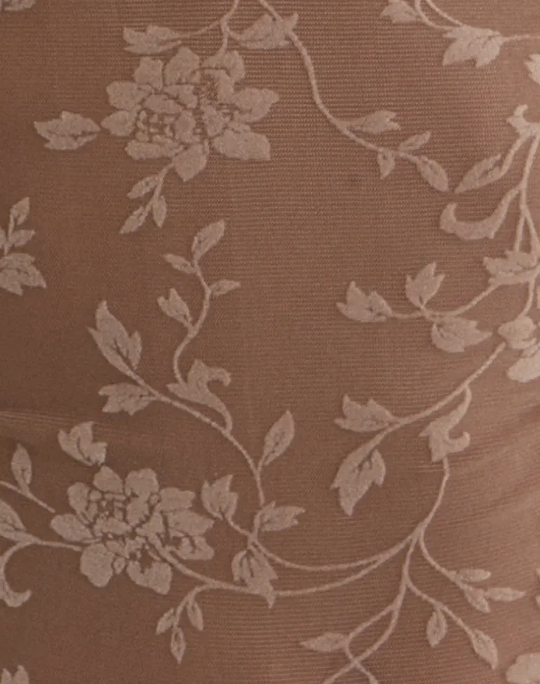 Nuovo Top in Leafy Flock Dark Taupe