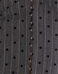 Odin Vest Top in Charcoal with Polka Pinstripe