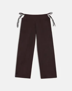 Olesy Trouser in Linen Deep Mahogany