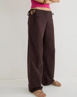 Olesy Trouser in Linen Deep Mahogany
