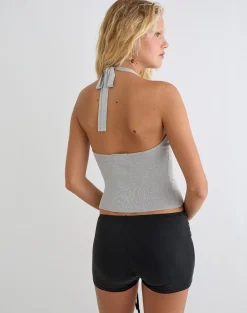 Oliga Short with Studs and Wrap Tie in Black