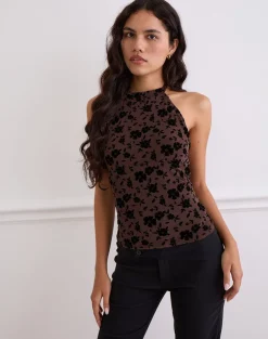 Olivera Top in Brown Garden Floral
