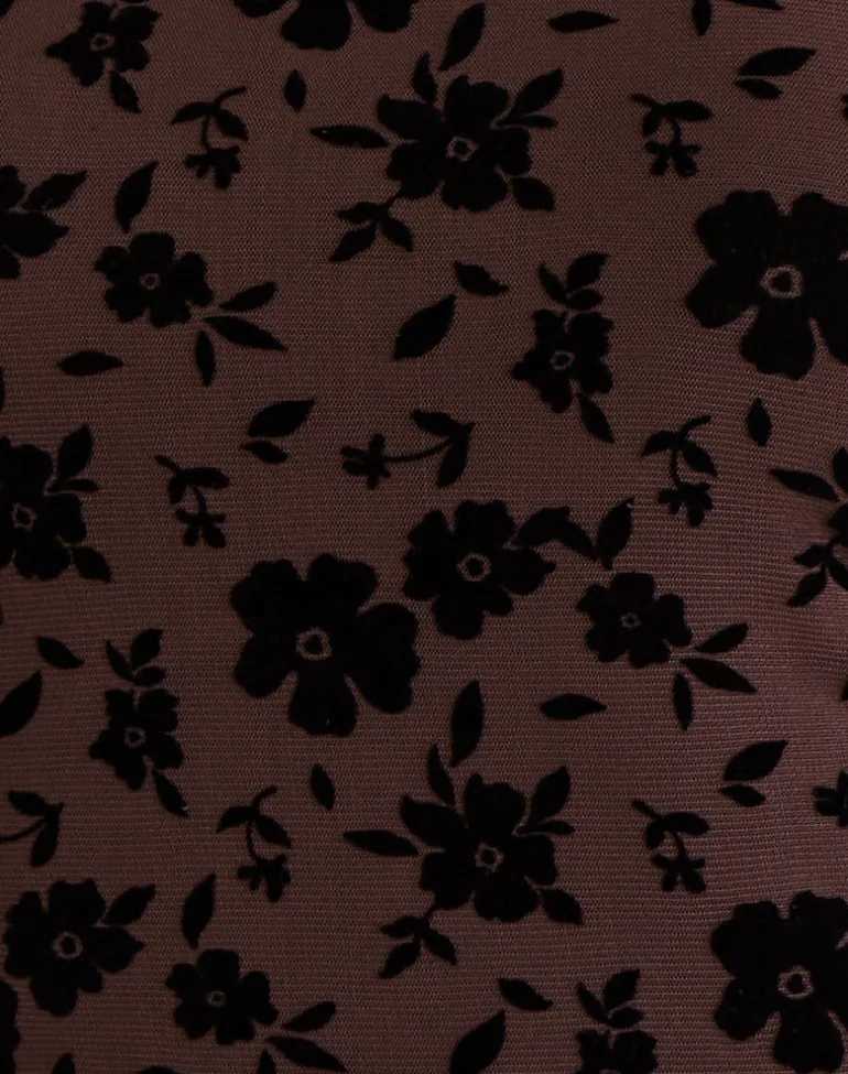 Olivera Top in Brown Garden Floral