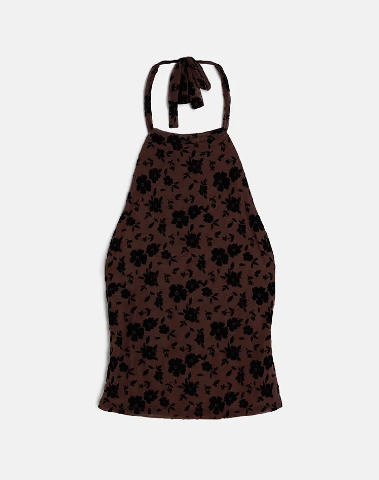 Olivera Top in Brown Garden Floral