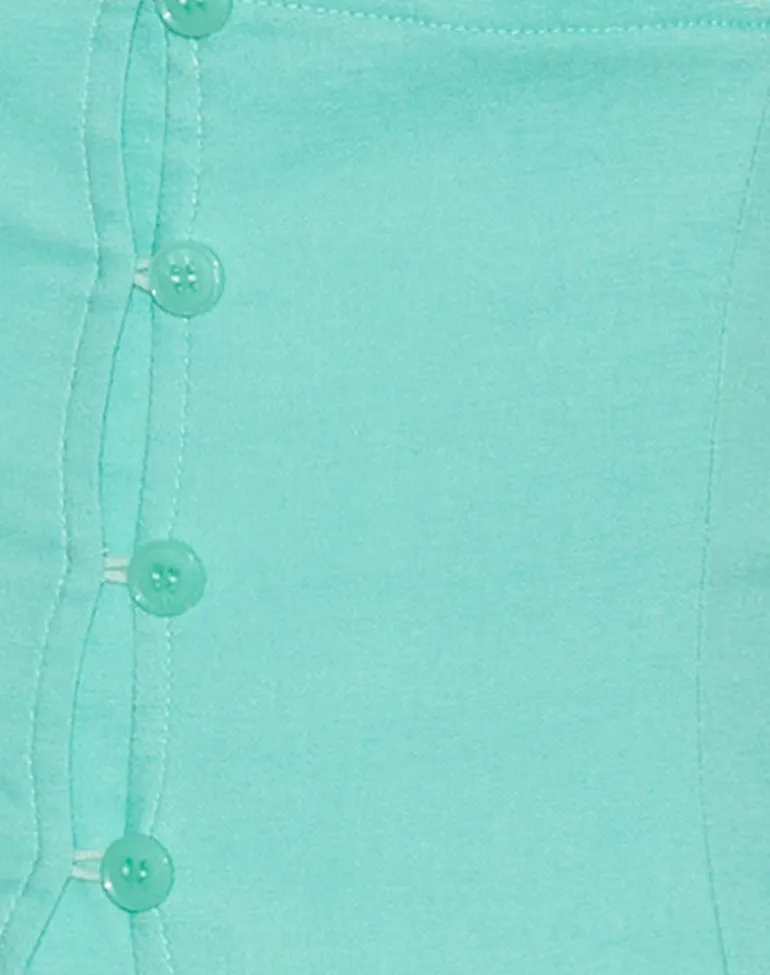 Oorja Halterneck Top in Tailoring Aqua