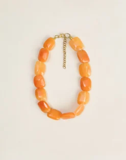 Orange Large Glass Beaded Necklace