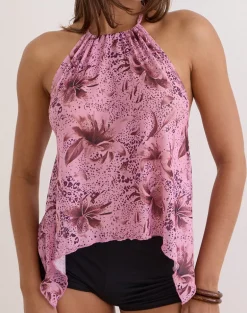 Orseha Top in Mesh Animal Lily Mauve