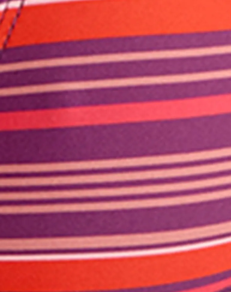 Pami Bikini Top in Purple and Red Radiant Lines with Beads