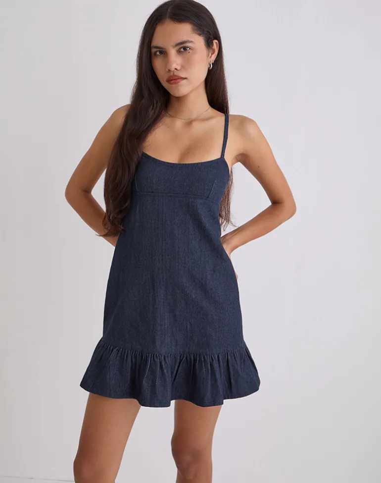 Pamina Mini Dress in Denim Indigo