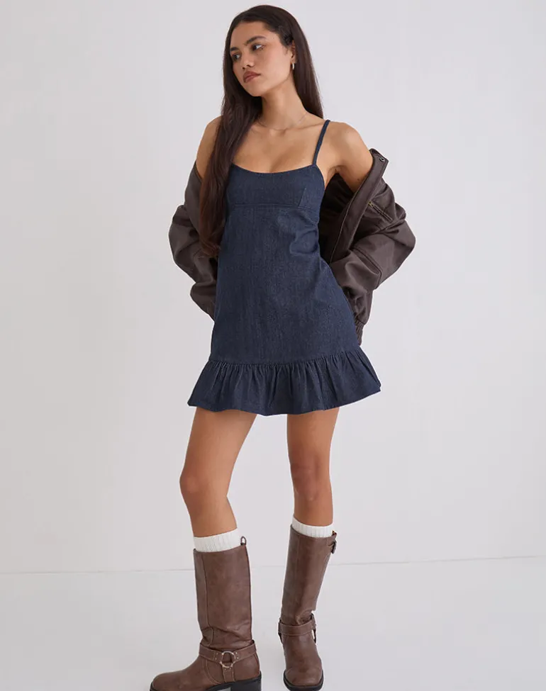 Pamina Mini Dress in Denim Indigo