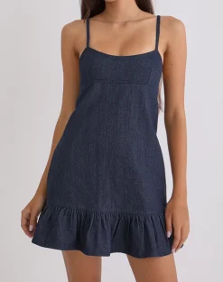 Pamina Mini Dress in Denim Indigo
