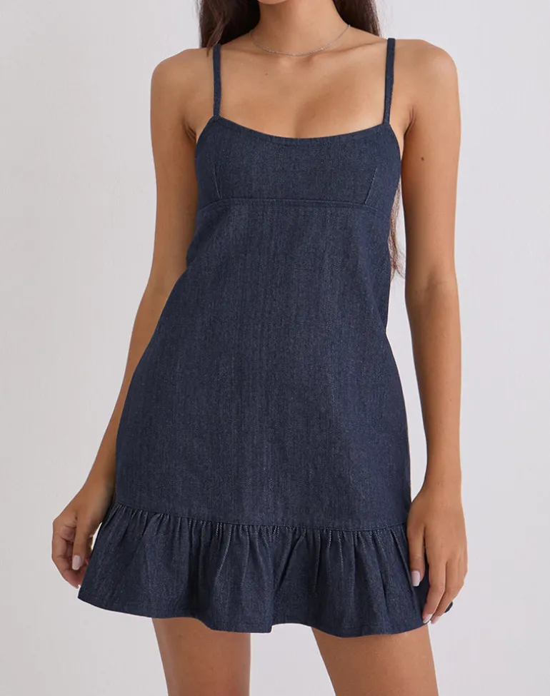 Pamina Mini Dress in Denim Indigo