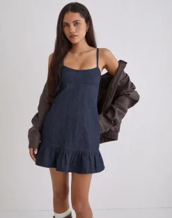 Pamina Mini Dress in Denim Indigo