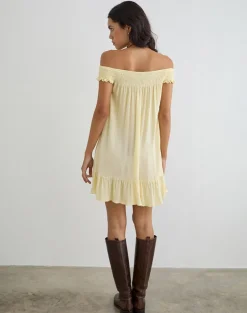 Panasi Mini Dress in Crinkle Butter Yellow