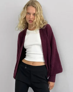Pasha Shrug Cardigan in Dark Cherry