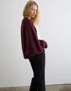 Pasha Shrug Cardigan in Dark Cherry