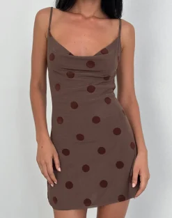 Pastila Mini Dress in Big Polka Flock Brown