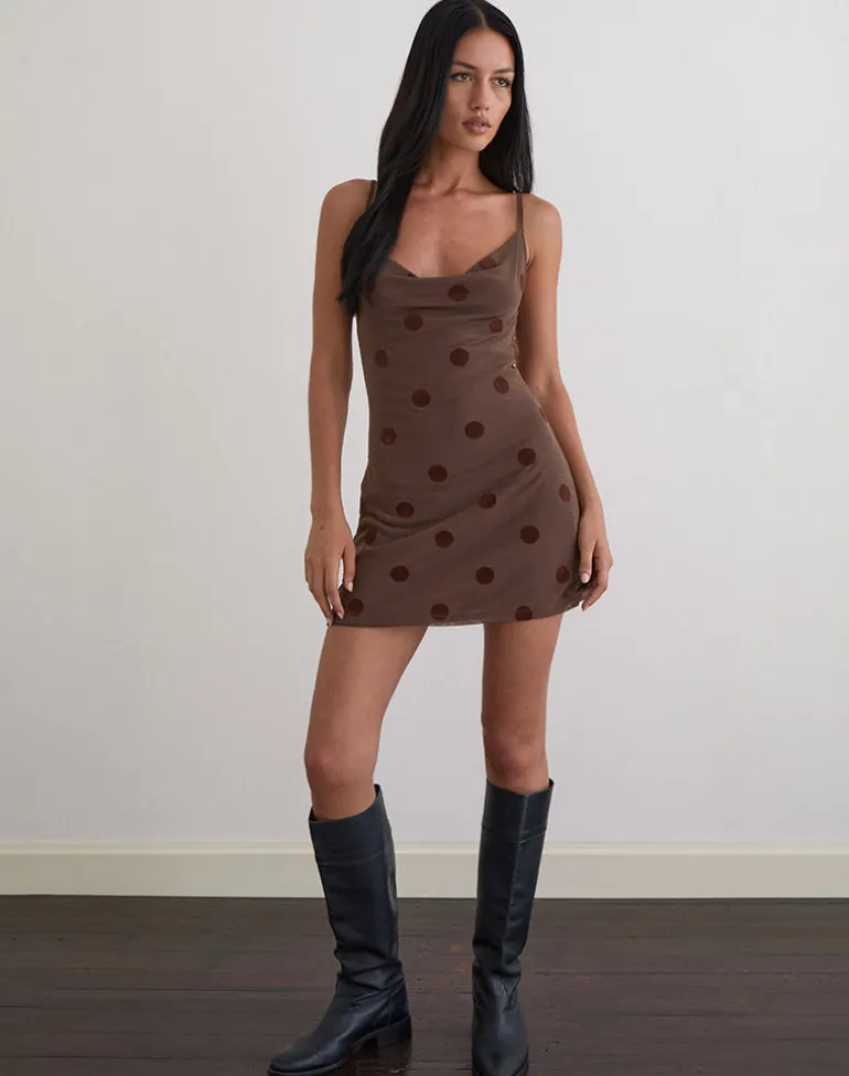 Pastila Mini Dress in Big Polka Flock Brown