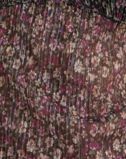 Pharita V Neck Top in Ditsy Floral Plisse Charcoal