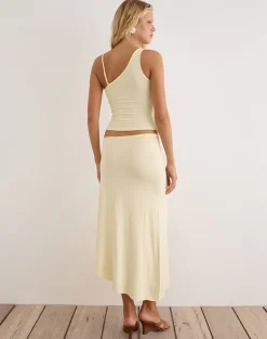 Phemia Maxi Skirt with Beads in Jersey Lemon
