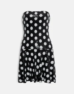 Pipo Mini Dress in Polka Sequin Monochrome