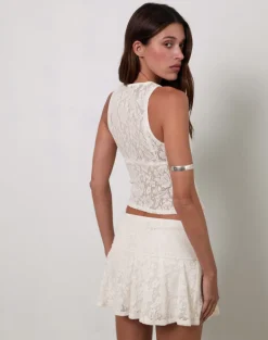 Polovina Sleeveless Top in Hibiscus Crochet Lace Ivory