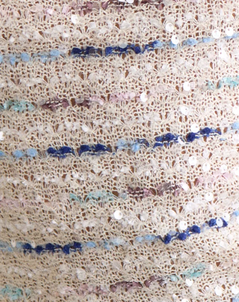 Prana Bandeau Top in Knit Sequin Cream Blue