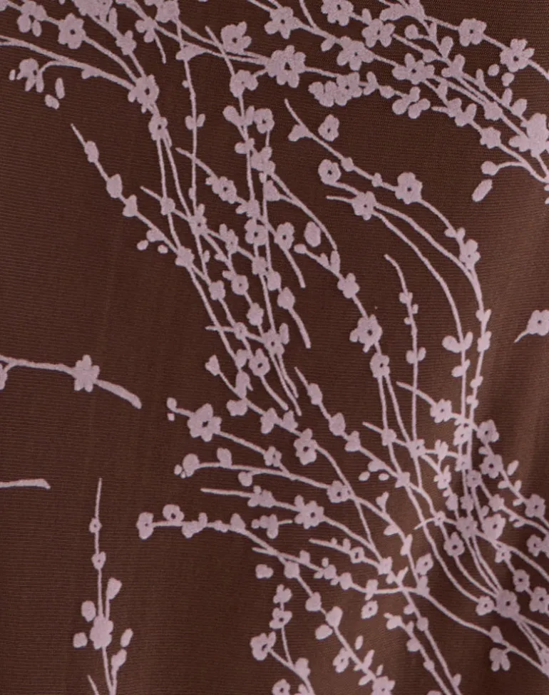 Pria Cowl Maxi Dress in Moonlit Blossom Brown
