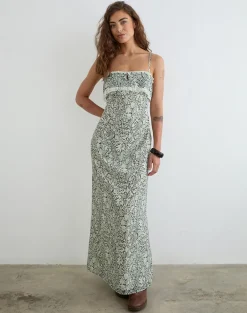 Quilla Maxi Dress in Bloom Paisley Pale Blue