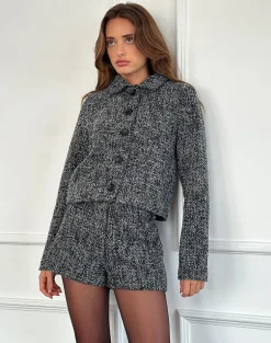 Quinnie Tailored Jacket in Black and White