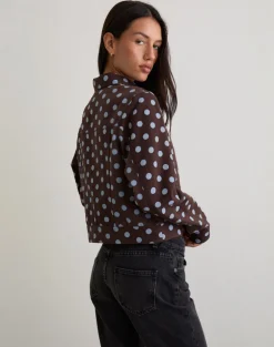 Quorra Jacket in Mono Polka Brown