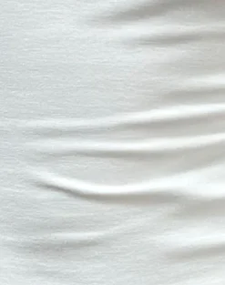 Raceline Halterneck Top in Rayon Jersey White
