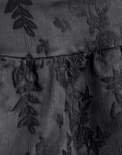 Raffita Mini Skirt in Satin Jacquard Black