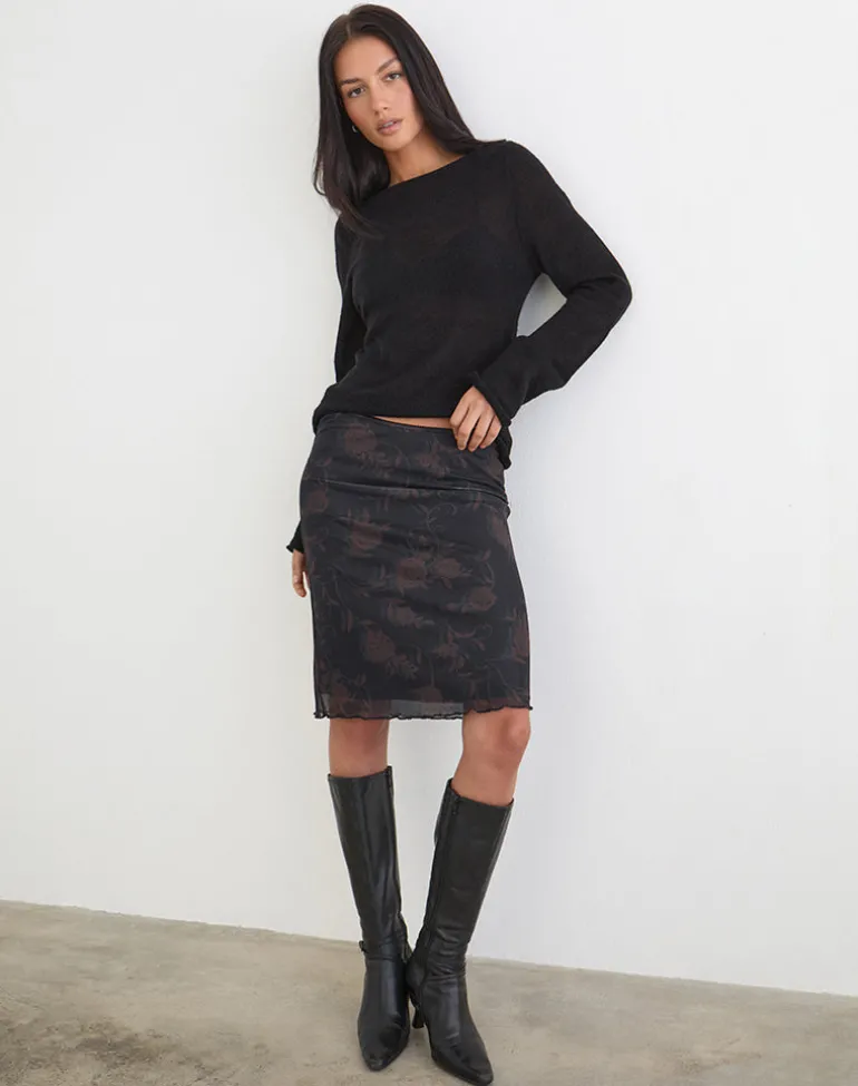 Rajhu Midi Skirt in Dynamic Rose