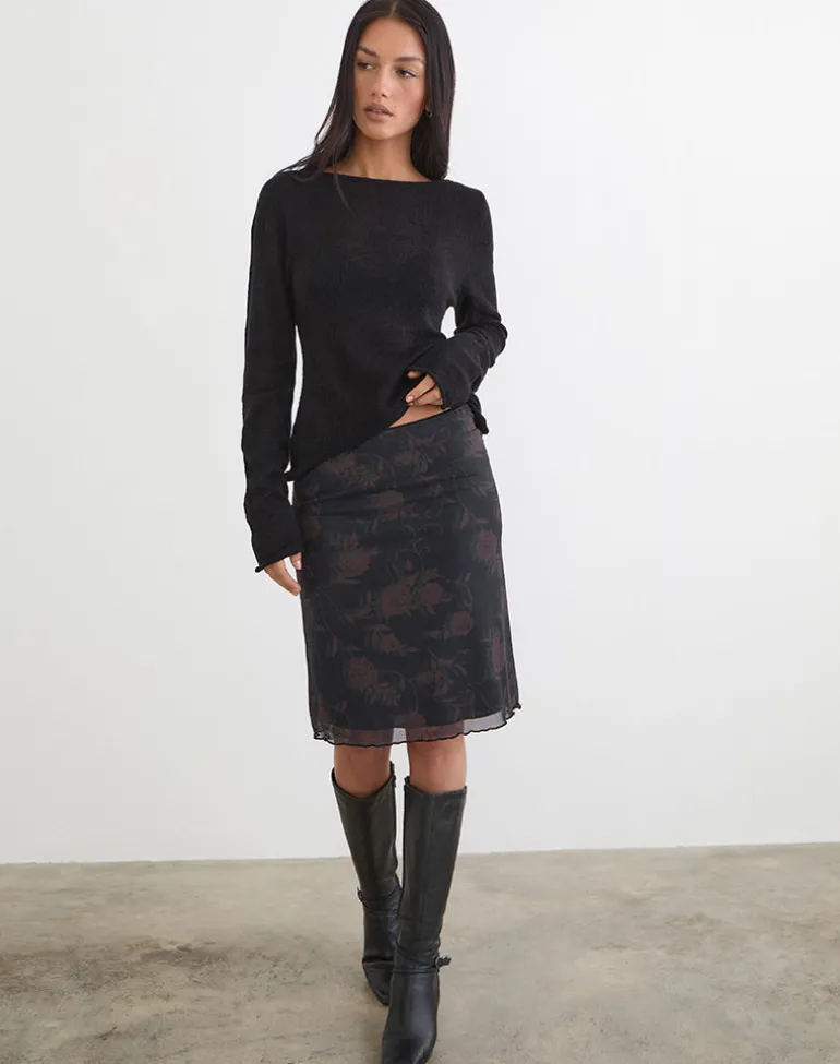 Rajhu Midi Skirt in Dynamic Rose