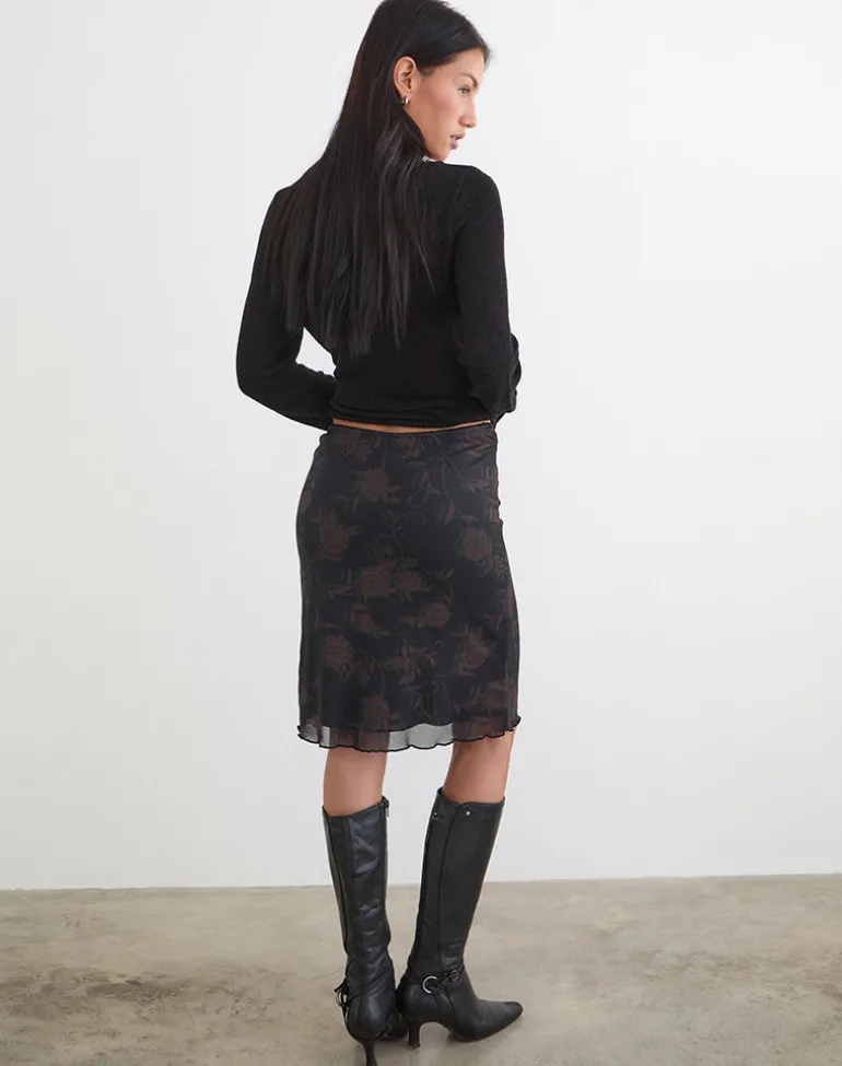 Rajhu Midi Skirt in Dynamic Rose
