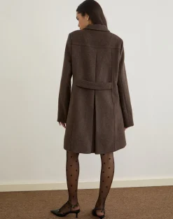 Rakai Pea Coat in Chocolate Wool