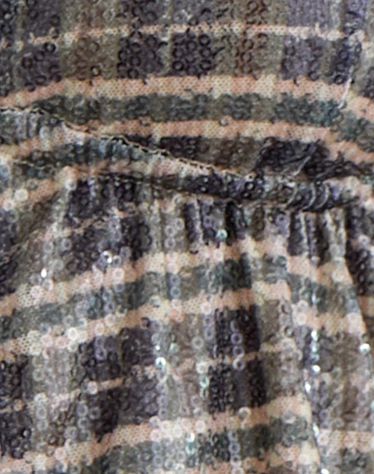 Ramilo Top in Sequin Vintage Check Brown